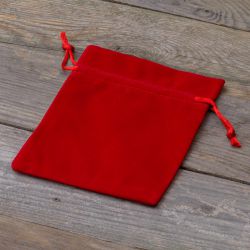 Sametové sáčky 12 x 15 cm - červené Střední sáčky