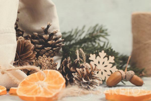 Dary přírody jako vánoční dekorace
