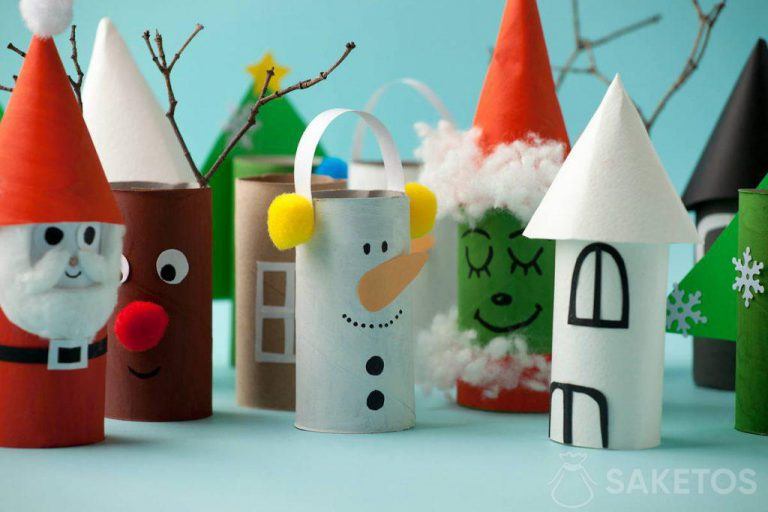 DIY vánoční ozdoby z papírových ruliček
