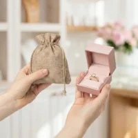 Jutové pytlíky na šperky, sady obalů.