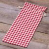 Pytlík z imitovaného lnu s potiskem 16 x 37 cm - přírodní / červená mřížka Pro děti