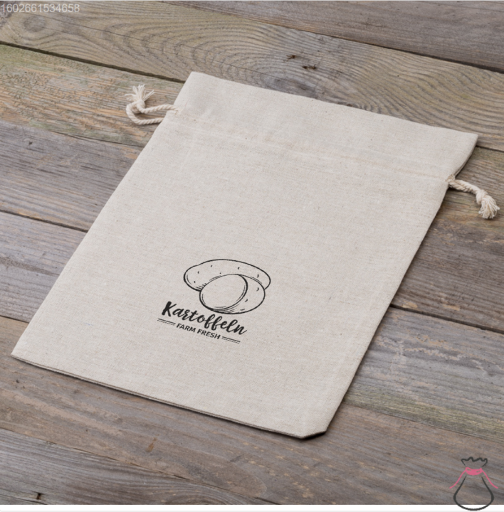 Pytel z imitovaného lnu s potiskem 35 x 50 cm - pro brambory (DE) Zahrada a pokojové rostliny