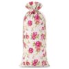 Pytlík z imitovaného lnu s potiskem 16 x 37 cm - přirozené / růže Střední sáčky 16x37 cm