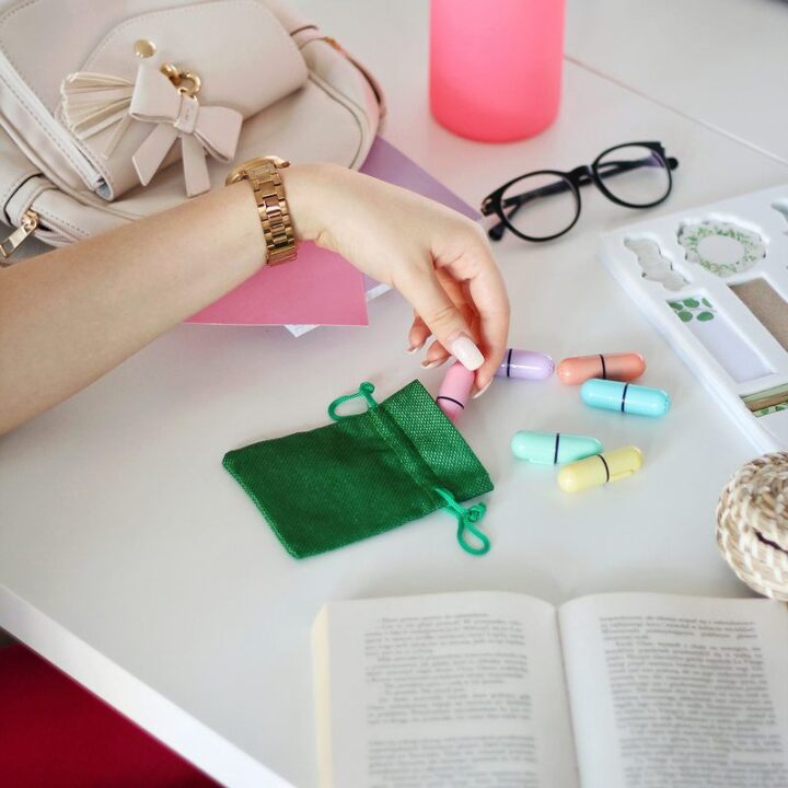 Jutové sáčky 9 x 12 cm - zelený Levandule a vonný květ