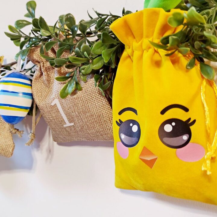 Velurové pytlíky 13 x 18 cm s potiskem - kuře Sáčky s potiskem