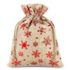Jutové sáčky 18 x 24 cm - přirozené / hvězda Vánoční taška