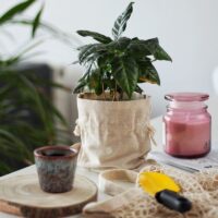 Pytlíky z imitovaného lnu 12 x 15 cm - přirozené Malé sáčky