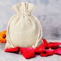 Pytlíky z imitovaného lnu 12 x 15 cm - přirozené Malé sáčky 12x15 cm