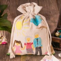 Pytlíky z imitovaného lnu 12 x 15 cm - přirozené Levandule a vonný květ