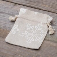 Pytlíky z imitovaného lnu s potiskem 8 x 10 cm - přirozené / sníh Odvětví & Obaly na...