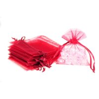 Organza tašky 10 x 13 cm - bordové Příležitostné sáčky