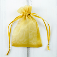 Organza tašky 10 x 13 cm - neonově zelené Valentýn