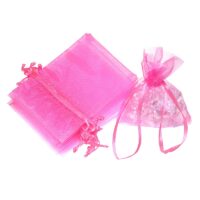 Organza tašky 10 x 13 cm - růžové Svatý křest