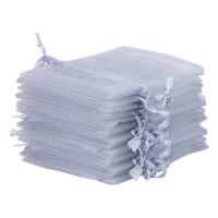 Organza tašky 10 x 13 cm - stříbrné Levandule a vonný květ