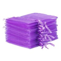 Organza tašky 10 x 13 cm - tmavě fialové Levandule a vonný květ