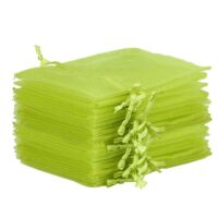 Organza tašky 10 x 13 cm - zelené Levandule a vonný květ