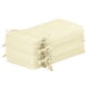 Organza tašky 13 x 27 cm - krémové Krémove sáčky