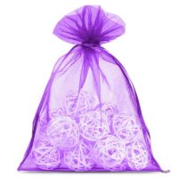 Organza tašky 15 x 20 cm - tmavě fialové Tmavě fialové sáčky