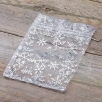 Organza tašky 15 x 20 cm - Vánoce / 2 Sáčky s potiskem