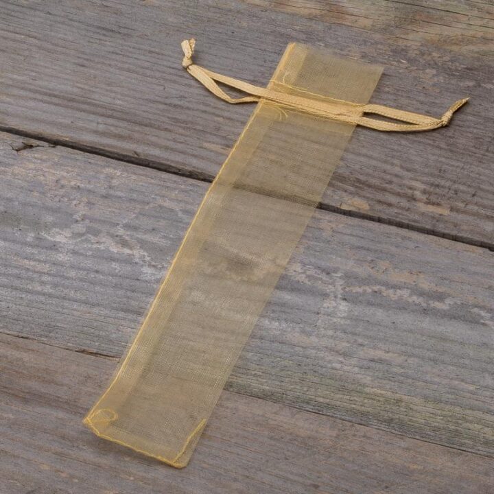 Organza tašky 3,5 x 19 cm - zlaté Sv.Valentýn