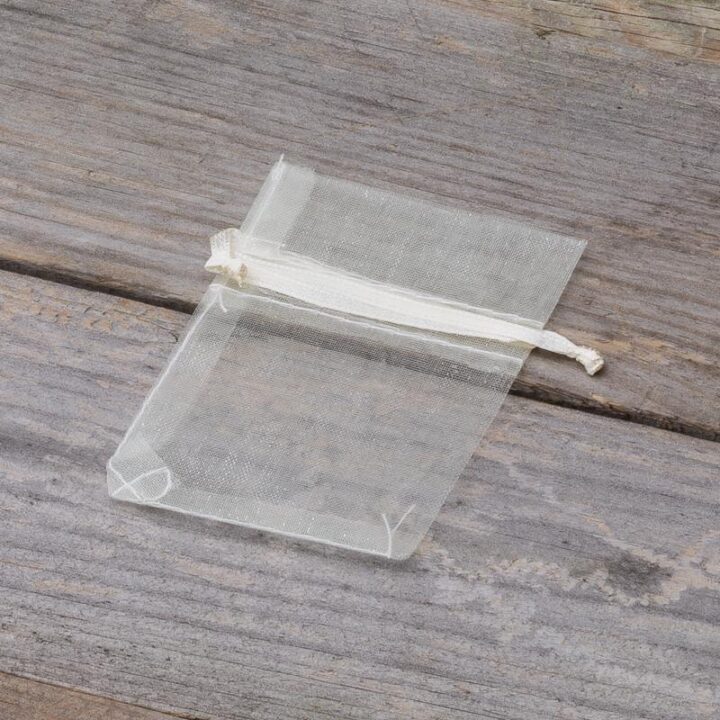 Organza tašky 6 x 8 cm - krémové Organza sáčky