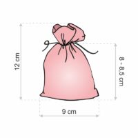 Organza tašky 9 x 12 cm - růžové Sv.Valentýn
