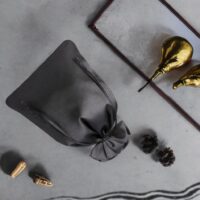 Saténové sáčky 12 x 15 cm - černé Svíčky