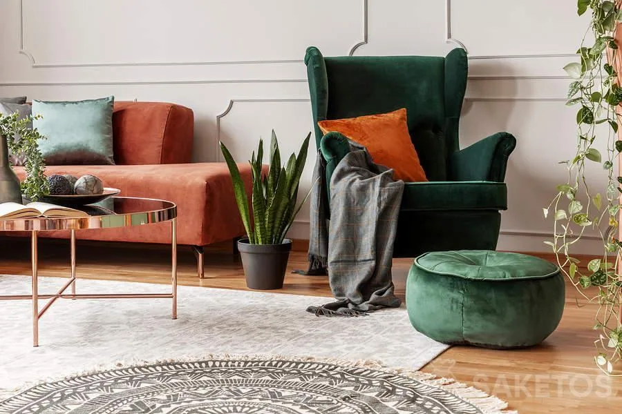 3.Materiál velur stále vládne v designu interiéru.