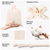 Detail struktury látky - bavlněné sáčky 145g