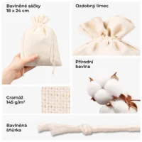 Přírodní bavlněné sáčky - ekologický materiál a vazba
